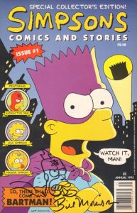 Bartman Simpson is on the cover of The Simpsons comic book