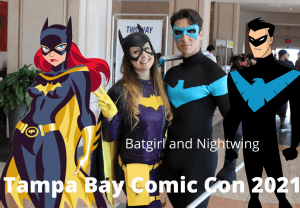 cosplayers portray Batgirl and Nightwing
