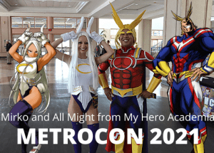Cosplayers at Metrocon 2021 pose for a photo