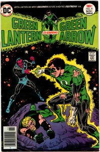 Green Lantern and Green Arrow battle Sinestro by Mike Grell at St. Pete Comic Con