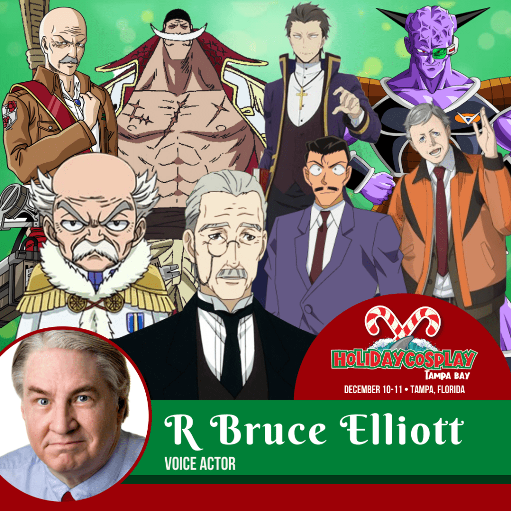 GnG Anime Con 2023 presents voice actor R Bruce Elliot! The voice behind  White Beard from One Piece, Captain Ginyu from Dragon Ball Z, and…