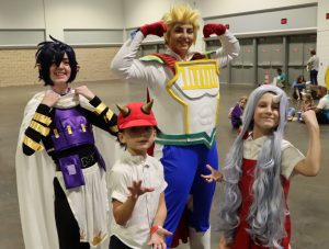 a family cosplays together